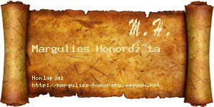 Margulies Honoráta névjegykártya